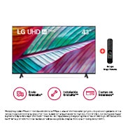 LG UHD 43 UR8750 4K Smart TV con ThinQ AI (Inteligencia Artificial), 4K  Procesador Inteligente α5 generación 6 (2023) - 43UR8750PSA