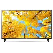 Vista frontal de LG UHD ThinQ AI 50'' UQ75 4K Smart TV, 4K Procesador Inteligente α5 generación 5 50UQ7500PSF