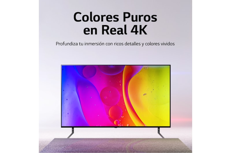 LG NanoCell 55'' NANO80 4K Smart TV con ThinQ AI (Inteligencia Artificial), 4K Procesador Inteligente α5 generación 5, 55NANO80SQA