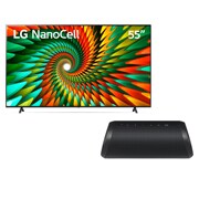 Vista frontal de COMBO TV NANO77 55&#34; &#43; XBOOM Go XG5QBK  55NANOXG5