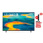 Vista frontal de LG QNED 55'' QNED7S 4K Smart TV con ThinQ AI (Inteligencia Artificial), 4K Procesador Inteligente α5 generación 5 55QNED7SSQA