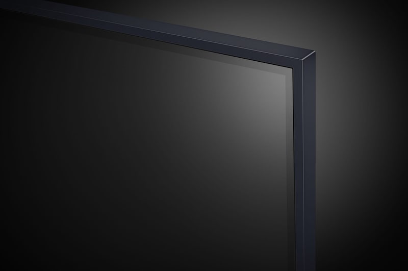 Primer plano del borde superior del TV LG UHD, UT90