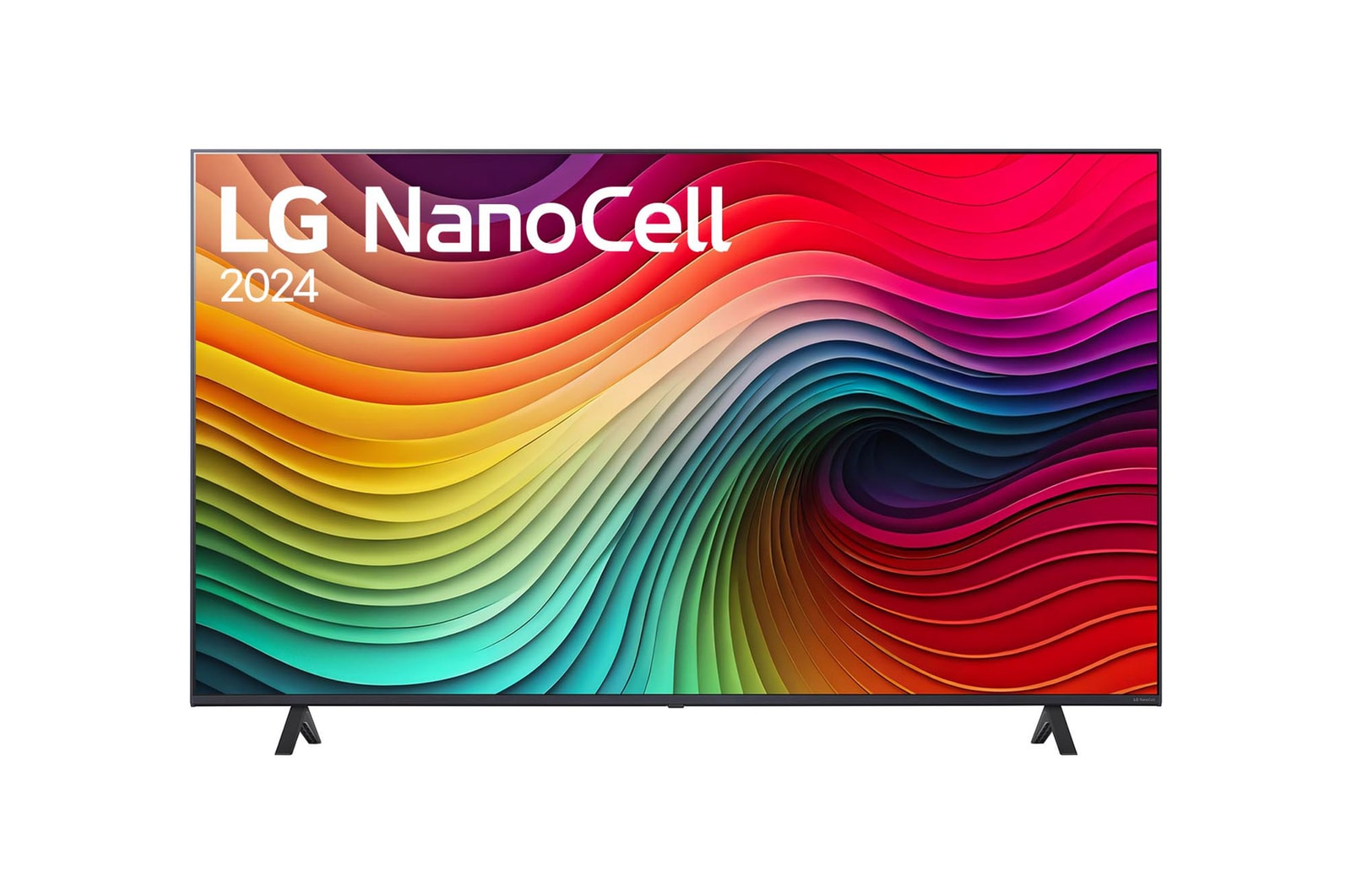 Vista frontal del LG NanoCell TV, NANO80