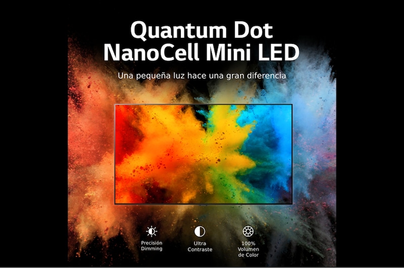 LG QNED Mini LED 65'' QNED85 4K Smart TV con ThinQ AI (Inteligencia Artificial), 4K Procesador Inteligente α7 generación 5, 65QNED85SQA