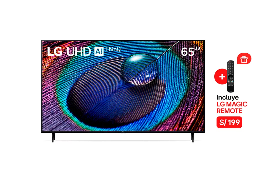 LG UHD 65" UR9050 4K Smart TV con ThinQ AI (Inteligencia Artificial), 4K Procesador Inteligente α5 generación 6 (2023), 65UR9050PSJ
