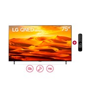 Vista frontal de LG QNED Mini LED 75'' QNED90 4K Smart TV con ThinQ AI (Inteligencia Artificial), 4K Procesador Inteligente α7 generación 5 75QNED90SQA