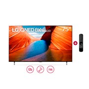 Vista frontal de LG QNED Mini LED 75'' QNED99 8K Smart TV con ThinQ AI (Inteligencia Artificial), 8K Procesador Inteligente α9 generación 5 75QNED99SQA