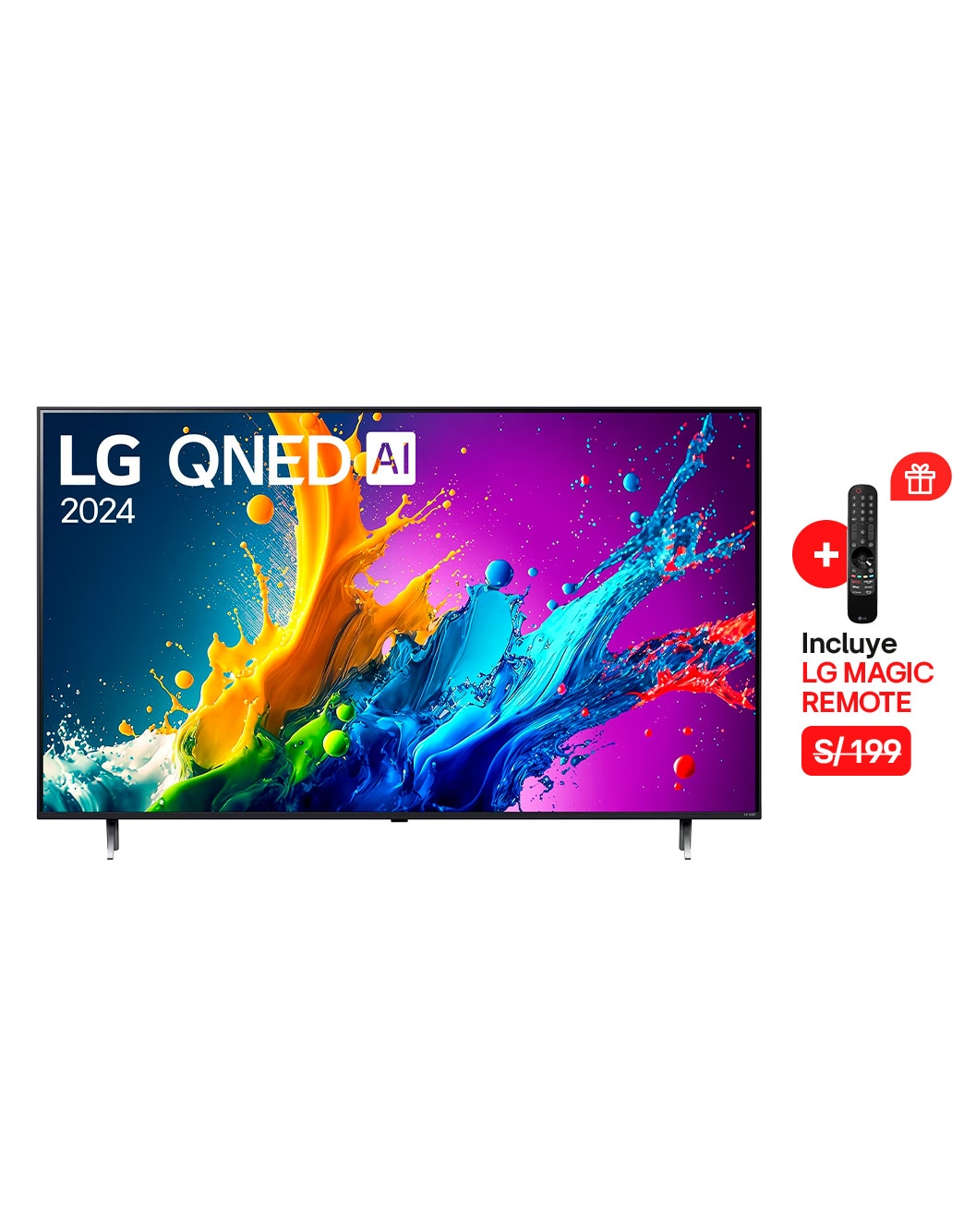 86 Smart TV LG QNED AI QNED80 4K de pulgadas 2024 - 86QNED80TSA | LG PE