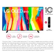 LG OLED evo 42'' C2 4K Smart TV con ThinQ AI (Inteligencia Artificial), 4K Procesador Inteligente α9 generación 5, OLED42C2PSA