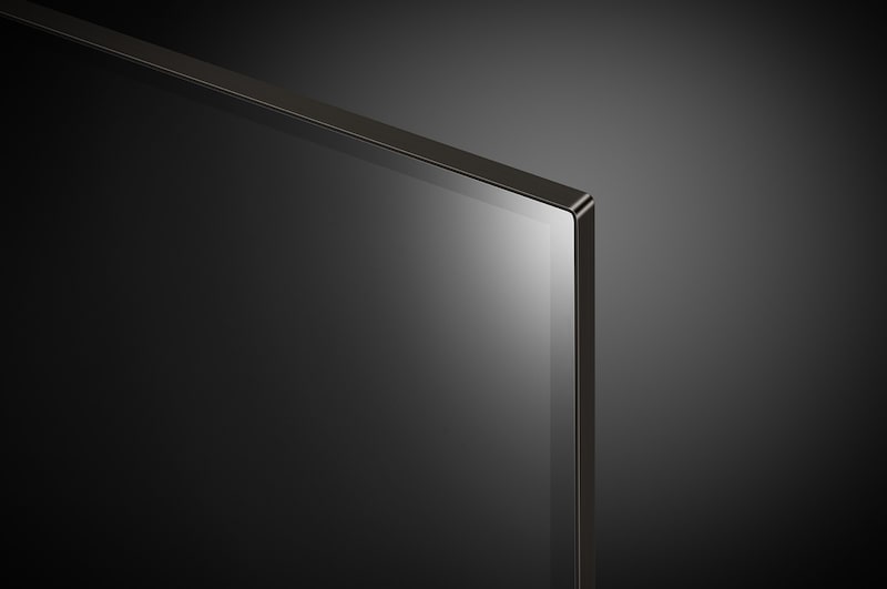 Close-up of LG OLED evo TV, OLED C4 showing the top edge