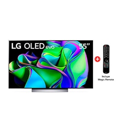  LG OLED evo 55" C3 4K Smart TV con ThinQ AI (Inteligencia Artificial), 4K Procesador Inteligente α9 generación 6 (2023)