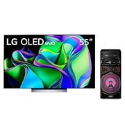 Vista frontal de COMBO TV OLED 55&#34; C3 &#43; LG XBOOM RNC7 OLED55CRNC7