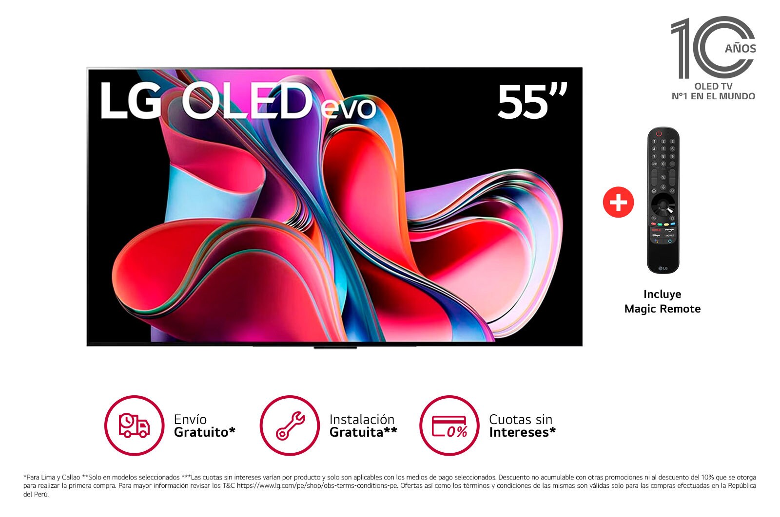 LG OLED evo 55 G3 Diseño Galería 4K Smart TV con ThinQ AI