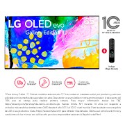 LG OLED evo 65'' G2 Diseño Galería 4K Smart TV con ThinQ AI (Inteligencia Artificial), 4K Procesador Inteligente α9 generación 5, OLED65G2PSA