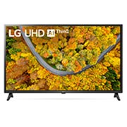 Vista frontal del televisor LG UHD