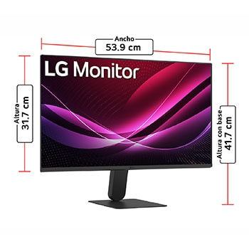Vista lateral monitor LG IPS Full HD de 24" 24U411A-B
