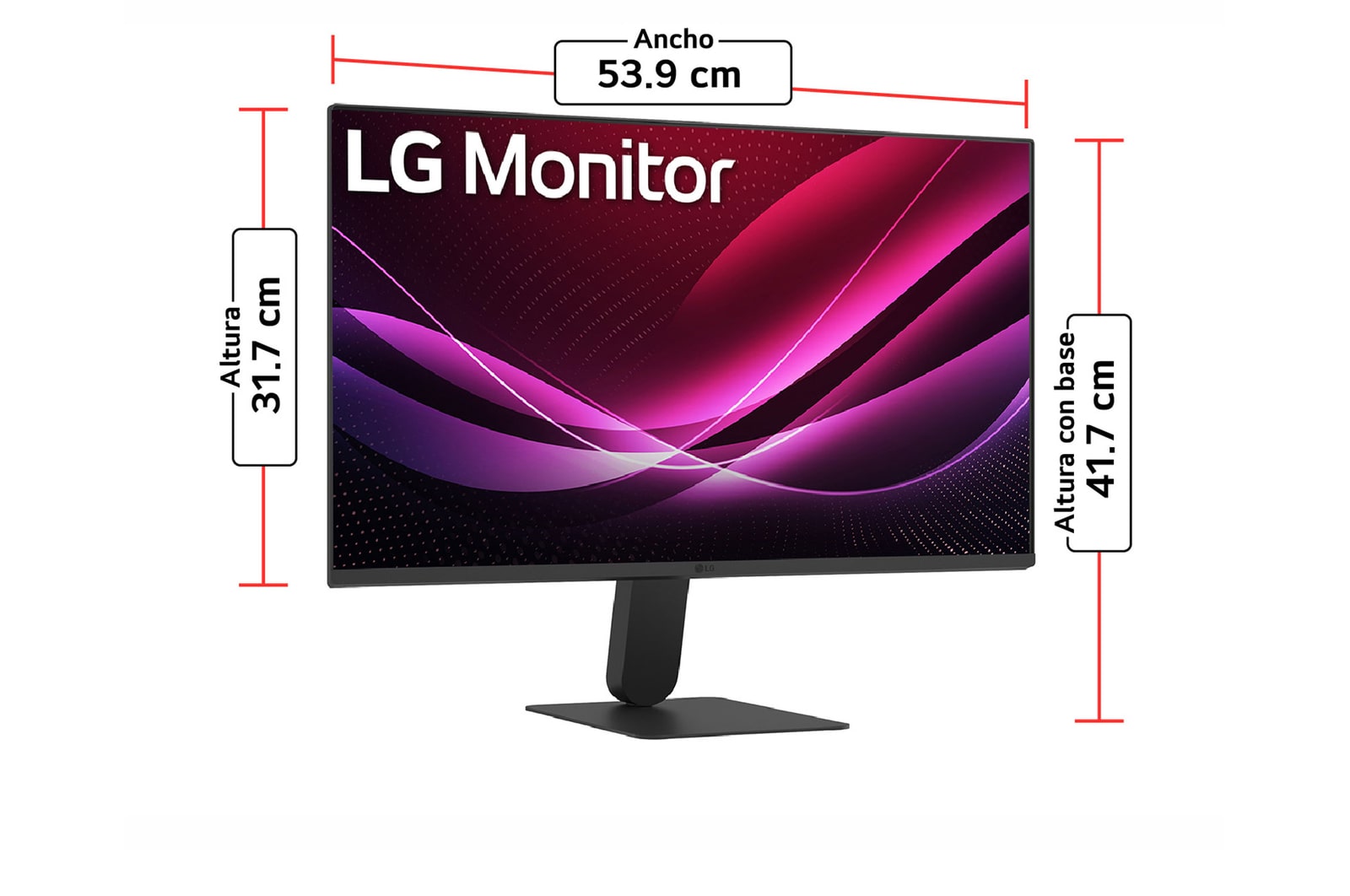 Vista lateral monitor LG IPS Full HD de 24" 24U411A-B