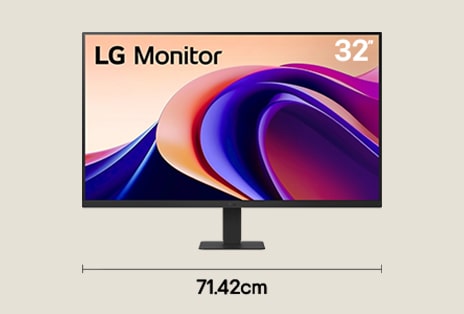 Single 32 inch QHD monitor setup for professional office workflow with 71.42 cm desk width