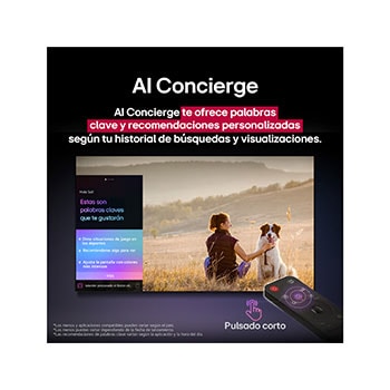Close-up of an LG OLED TV screen showing how AI Search works. A small chat window is open showing how the user asked for what sports games are available. AI search responded via chat and by showing thumbnails of available content. There is also a prompt to ask Microsoft Copilot. 