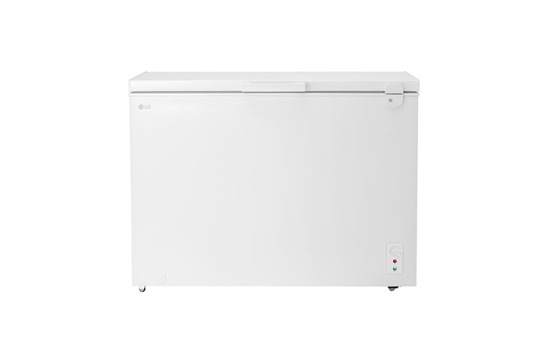 Vista frontal de Congeladora LG de 273L, Puerta con llave y Compresor Smart Inverter de eficiencia A, blanco GC30BGW