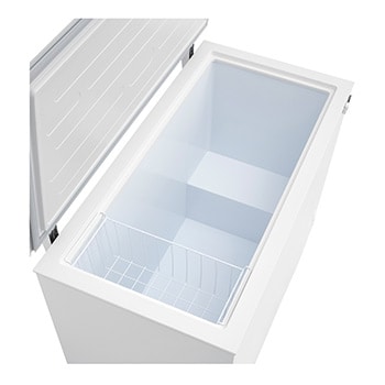 LG chest freezer inside storage space view