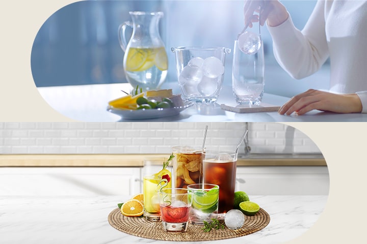 Mostramos cómo el hielo esférico elaborado con CraftIceTM combina a la perfección con una gran variedad de bebidas.