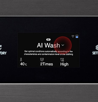 LG washtower's convenient center control panel