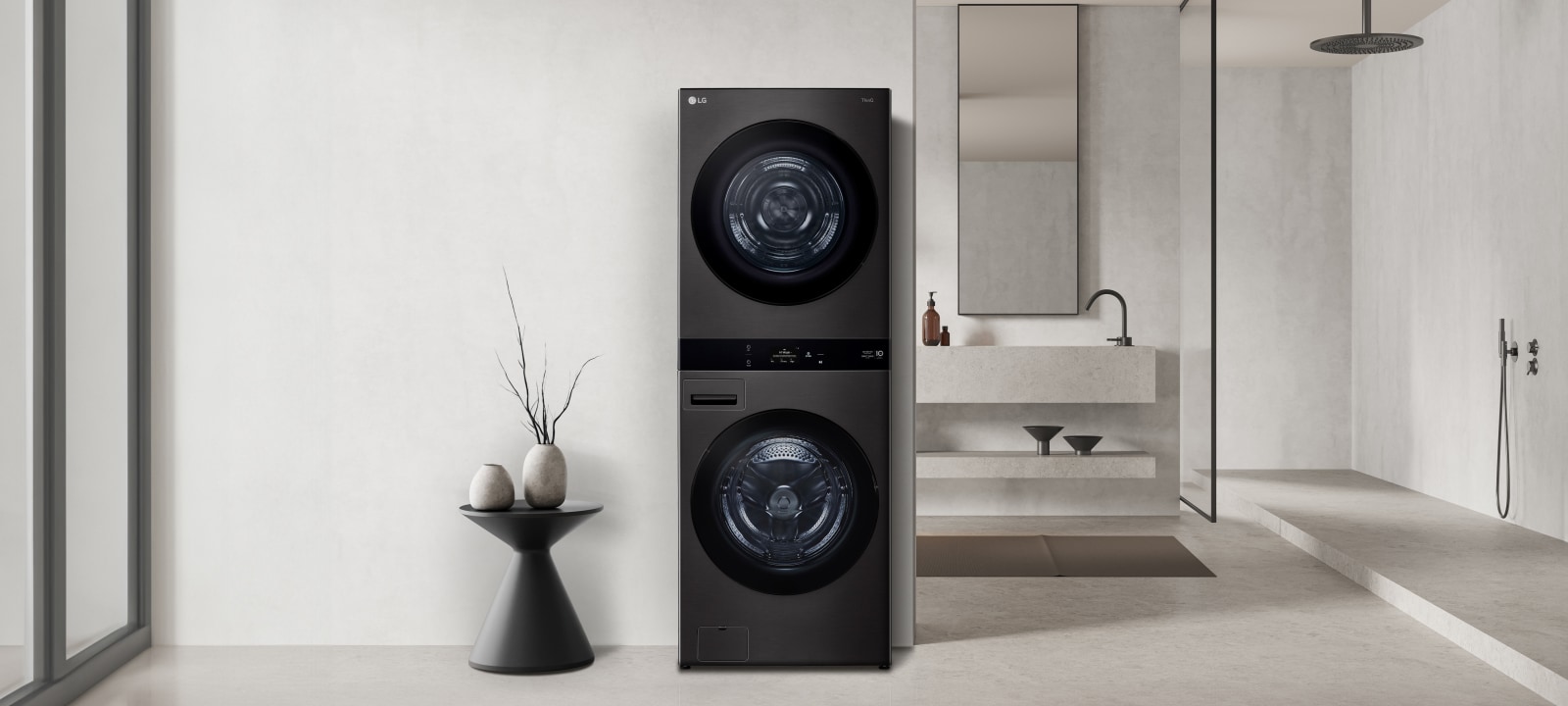A video showing LG washtower's AI wash cycle sensing loads and detecting fabric type
