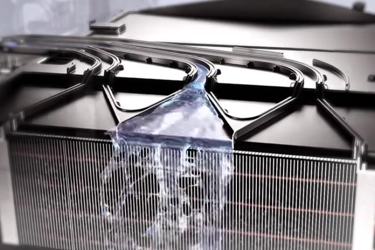 A video of automatically cleaning out micro particles stucked in condense by water