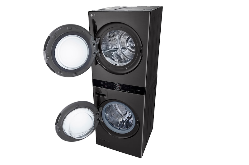LG WashTower™ de 25kg de Lavado / 20kg de Secado - AI DD™, ThinQ™ con Motor Dual Inverter Heat Pump, Black Steel