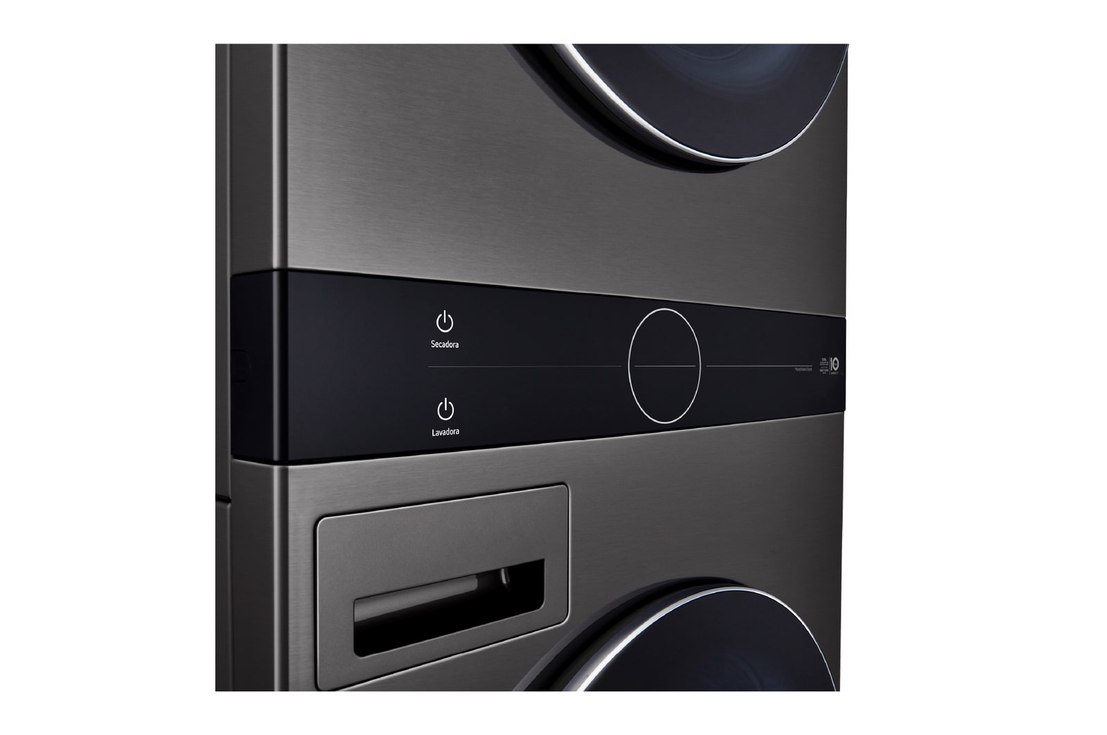 LG WashTower™ de 25kg de Lavado / 20kg de Secado - AI DD™, ThinQ™ con Motor Dual Inverter Heat Pump, Black Steel