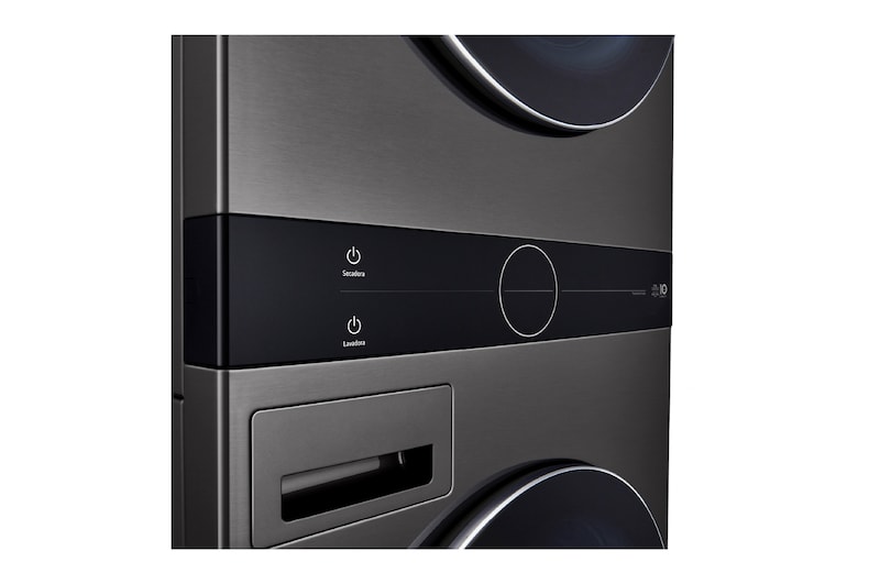 LG WashTower™ de 25kg de Lavado / 20kg de Secado - AI DD™, ThinQ™ con Motor Dual Inverter Heat Pump, Black Steel