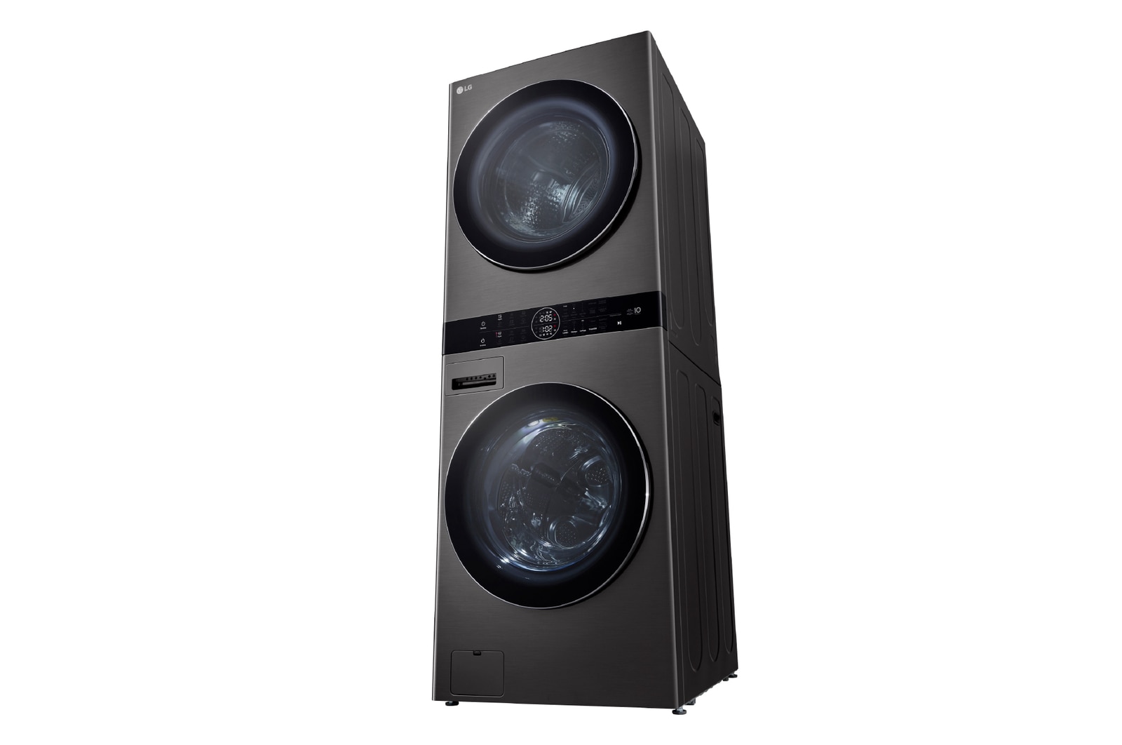 LG WashTower™ de 25kg de Lavado / 20kg de Secado - AI DD™, ThinQ™ con Motor Dual Inverter Heat Pump, Black Steel