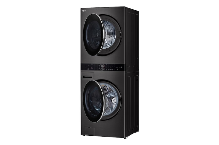 LG WashTower™ de 25kg de Lavado / 20kg de Secado - AI DD™, ThinQ™ con Motor Dual Inverter Heat Pump, Black Steel