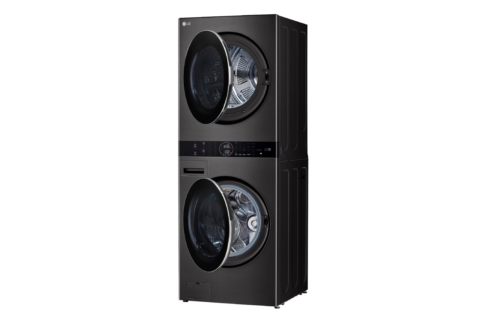 LG WashTower™ de 25kg de Lavado / 20kg de Secado - AI DD™, ThinQ™ con Motor Dual Inverter Heat Pump, Black Steel
