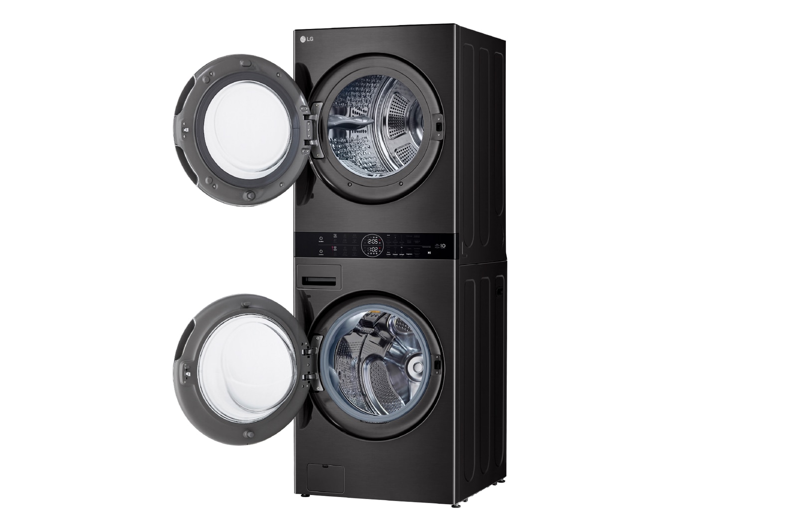 LG WashTower™ de 25kg de Lavado / 20kg de Secado - AI DD™, ThinQ™ con Motor Dual Inverter Heat Pump, Black Steel