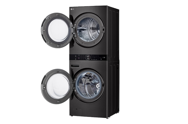 LG WashTower™ de 25kg de Lavado / 20kg de Secado - AI DD™, ThinQ™ con Motor Dual Inverter Heat Pump, Black Steel