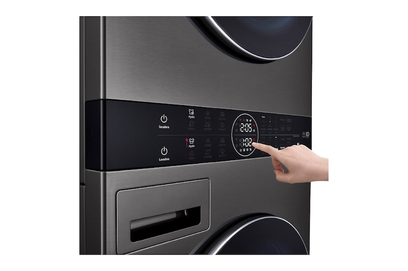 LG WashTower™ de 25kg de Lavado / 20kg de Secado - AI DD™, ThinQ™ con Motor Dual Inverter Heat Pump, Black Steel