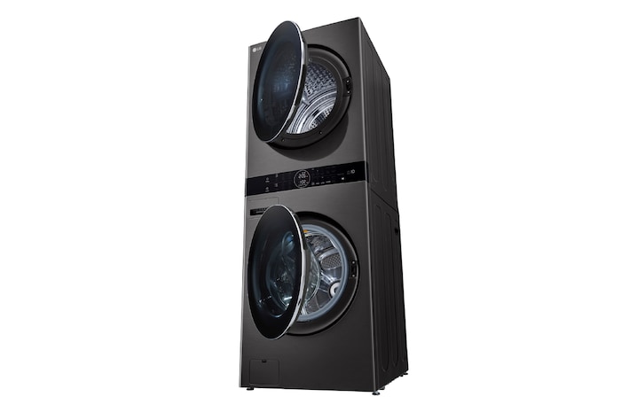 LG WashTower™ de 25kg de Lavado / 20kg de Secado - AI DD™, ThinQ™ con Motor Dual Inverter Heat Pump, Black Steel