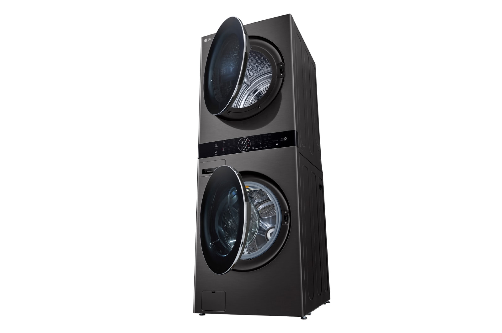 LG WashTower™ de 25kg de Lavado / 20kg de Secado - AI DD™, ThinQ™ con Motor Dual Inverter Heat Pump, Black Steel