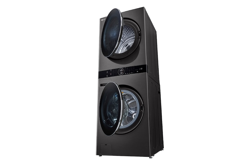 LG WashTower™ de 25kg de Lavado / 20kg de Secado - AI DD™, ThinQ™ con Motor Dual Inverter Heat Pump, Black Steel