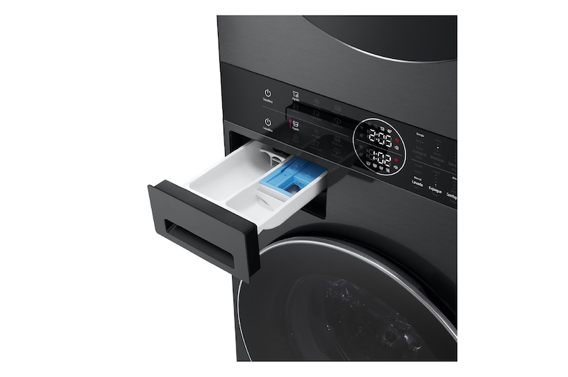 LG WashTower™ de 25kg de Lavado / 20kg de Secado - AI DD™, ThinQ™ con Motor Dual Inverter Heat Pump, Black Steel