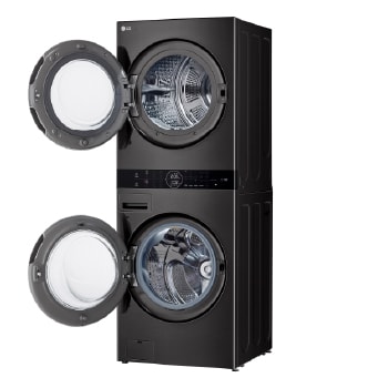 LG WashTower™ de 25kg de Lavado / 20kg de Secado - AI DD™, ThinQ™ con Motor Dual Inverter Heat Pump, Black Steel