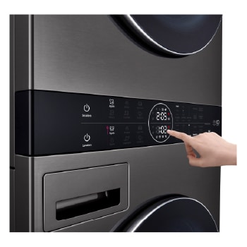 LG WashTower™ de 25kg de Lavado / 20kg de Secado - AI DD™, ThinQ™ con Motor Dual Inverter Heat Pump, Black Steel