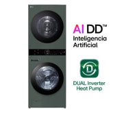 LG WashTower™ de 25kg de Lavado / 20kg de Secado - AI DD™, ThinQ™ con Motor Dual Inverter Heat Pump, Verde oscuro