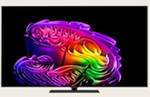 This is the front view of the LG OLED G6 TV.