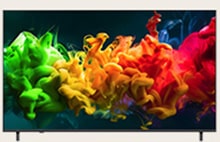 This is the front view of the LG QNED80 TV.
