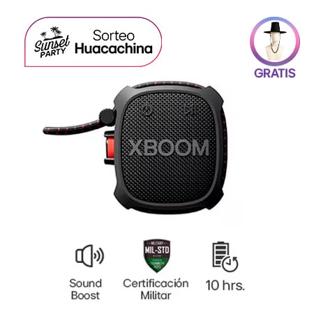 Parlantes Bluetooth portátil LG XBOOM Go XG2TBK de grado