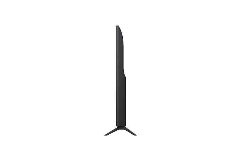 Left-facing side view of LG UHD UA75 TV.