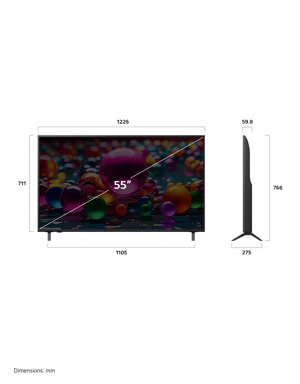 55 Inch LG UHD AI UA84 4K Smart TV - 55UA8450PSA.APH | LG PH
